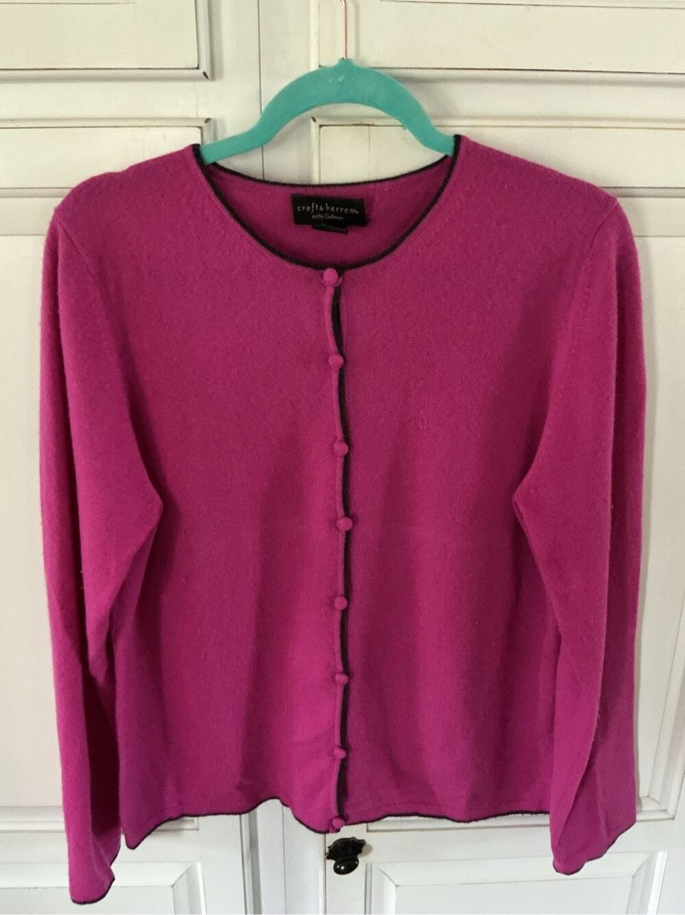 Croft & Barrow 100% Cashmere Button Down Sweater Cardigan Sz L
